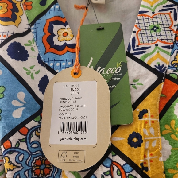 Dawn O’Porter X Joanie - Sunrise Vintage Tile Print Midaxi Dress - Picture 11 of 12